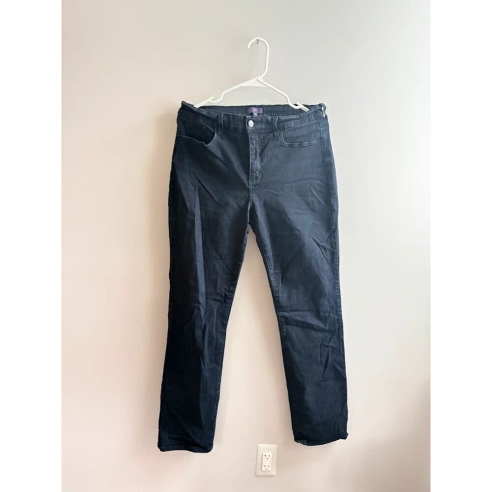 NYDJ Not Your Daughter's Jeans Black Straight Leg Stretch Size 12 Made In USA